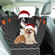 6 in 1 Car Seat Cover, Waterproof Dog Hammock With Mesh Window for Back Seat - Nonslip Pet Protector for Cars, Trucks and SUVs