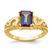 14K Yellow Gold Mystic Topaz Ring