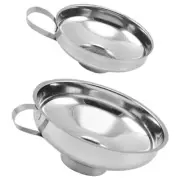 2 Pcs Stainless Steel Funnel Set Small Kitchen for Use Wide Mouth Canning