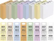 Clabby 4000 Pcs 8 Colors Part Small Coat Check Tickets Colored Paper Coat Room Check Tags Coat Check Tags Coat Room Check Tags for Coat (Set of Pink, Blue, Yellow, White, Orange, Green, Beige, Gray)