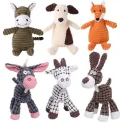 Plush Squeaky Dog Toy Animal Shape Bite Resistant Corduroy for Small Large Dogs