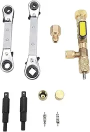 Valve Core Remover Tool with Dual Size SAE 1/4in and 5/16in Port for R22 R12 R407 R410 R404 R32 AC System 19pc Set (36pc Set)