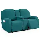 Recliner Loveseat Cover with Middle Console Sofa slipcover, Stretch Reclining