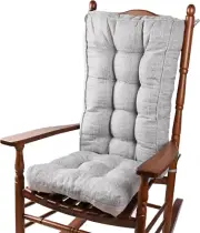 18 in Jumbo Rocking Chair Cushions with Ties,Non-Slip Durable Linen Pads Thick P