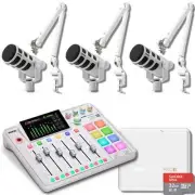 Rode RODECaster Pro II Podcast Production Console (White) 3-Person Podcast Kit