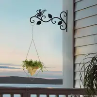 在飛比找樂天市場購物網優惠-花架 鐵支架掛架室內室外裝飾植物衣架花架壁鉤風鈴金屬園藝工具