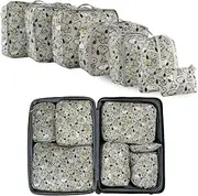 Peanuts Snoopy Beauty 7 Piece Soft Storage Organization Packing Cubes Travel Set (Officially Licensed Product) By Franco Collectibles