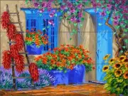 Tile Mural Backsplash Ceramic Senkarik Southwest Floral Peppers Art MSA173