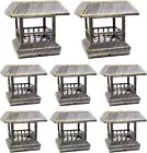 8 Pack Vintage Bronze Solar Post Light 4 X 4 SMD LED Deck Cap Square Fence Outdo