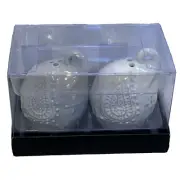 Elephants Salt & Pepper Shaker Set Urban Bungalow White & Gray Brand New In Box