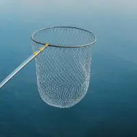 在飛比找樂天市場購物網優惠-抄網桿套裝 撈網漁具 網兜漁具 不鏽鋼大力馬抄網伸縮定位竿折