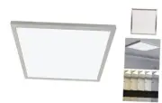 24in Smart Direct Wire LED Flat Panel Ceiling Light Fixture in Brushed