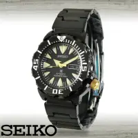 在飛比找momo購物網優惠-【SEIKO 精工】黑鋼自動上鍊機械錶潛水型200米運動男錶