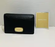 MICHAEL KORS Brand New Black Wallet ID Credit Cards Cash Bi Fold JET SET *NEW*