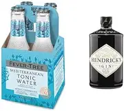 Hendrick's Original Gin 700ml & Fever-Tree Mediterranean Tonic Water 200ml (Pack of 24 Glass Bottles)