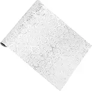 ADOCARN Static Window Film Vintage Flower Design Non-Adhesive Privacy Cling for Bathroom and Living Room Sun Blocking Easy to Cut and Apply Transparent Frosted Window Decoration