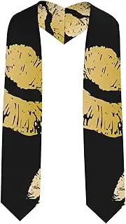 [EdWal] Gold Lips print Graduation Stole and Sash Class for Unisex Adult Honor Stole Honor Stole of 2025