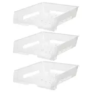 3PK Esselte A4 Document Tray Organiser Storage Holder Desk Stationery Rack Clear