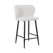 Set of 2 - Perkins 65cm Bar Stool - Pearl Grey Boucle