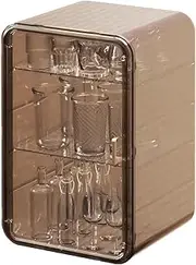 [Generic] Transparent Cosmetic Storage Box - Clear Acrylic Cup Organizer Storage Box - Space-Saving Multi-Layer Waterproof Home Storage for Kitchen