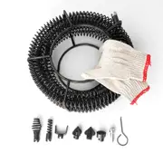 DIY Plumbing Drain Snake Auger Cleaning Tool Spring Cable Sewer Pipe for Electric Drill Sink Toilet Shower Bathroom 12 meter Kit