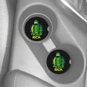 I'M PICKLE RICK & MORTY INSPIRED CUSTOM SANDSTONE CAR COASTER 2 pc SET ABSORBS