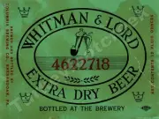 Whitman & Lord Extra Dry Beer Label 9" x 12" Metal Sign