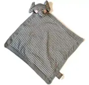 Demdaco Elephant Baby Blanket Gray White Stripe Security Lovey