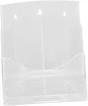 SHOWERORO Files Rack Clear Literature Stand Holders Desktop File Manager Clear Brochures Holder Leaflet Holder A4 Brochure Display Stand Desktop File Organizer Folders Transparent Acrylic
