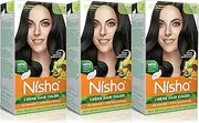 Nisha Natural Black Hair Color Creme Hair Colour For Men Women Natural Black Hair Color Without Ammonia Black Hair Color With Henna Extracts For Shiny Hair and Hair Care Pack of 3