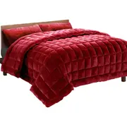 Faux Mink Quilted Fleece Blanket