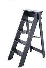 Outdoor Home Dual-Purpose Step Stool,5 Step Ladder, Multi-Function Pedal Ladder/Climb Ladder Shelf/Stair Chair, Suitable for Kitchen/Office/Library - Load 150Kg