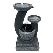 3 Tier Bowls Solar Water Feature Water Fountain in Grey F913B2