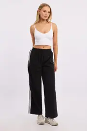Black Track Pants Side Stripe - Size 6XXS, Women's Track Long