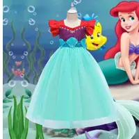 在飛比找ETMall東森購物網優惠-迪士尼春夏公主兒童連衣裙美人魚