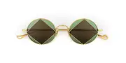Eyepetizer Square C.4-8 Men's Sunglasses Gold Size 49