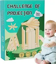 Wooden Stacking Game, Stacking Space, Block Game, 5.2x1.57x7.09 Inches, Balance Educational Toy, Hand Eye Coordination, Home Decoration for Family & Party