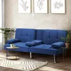 Marlo Two in One 3 Seater Sofa Couch and Fold Out Futon Bed | Adjustable Luxu...