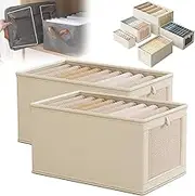 Cation Multi-Functional Folding Wardrobe, Pickelect Storage Boxes, Large Portable Wardrobe Clothes Storage Organiser with Handle, 18.5 * 11.02 * 7.87IN, Bedding/Toys (white-2pcs,32 * 10 * 10cm)