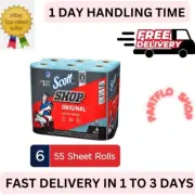 Scott Professional Multi-Purpose Shop Towels, 55 Sheets per Roll, 6 Rolls