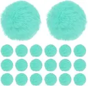 uxcell 20-Pack Faux Fur Pom Poms, 1.2 Inch/ 2 cm Soft Fluffy Pompoms Balls Faux Rabbit Fur with Elastic Loop for Hats/Bags/Keychains/Knitting Accessories/DIY Crafts [Mint Green]