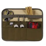 Canvas Roll Up Utensils Bag Culinary Tableware Storage for Cooking Camping