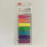 Daiso Japan - 7 Color Rainbow Sticky Page Markers Notes Tabs 1.75" Across