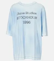 [Acne Studios] Acne Studios Logo cotton and hemp jersey T-shirt UK 14 blue