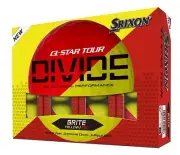 SRIXON Q STAR TOUR DIVIDE 4 DZ GOLF BALLS - YELLOW/RED - NEW 2024 - VALUE!