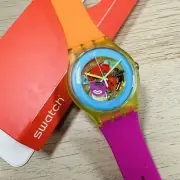 NEW✅ Swatch Color Palette SUOJ101 Skeleton 41mm Orange Pink Silicone Watch