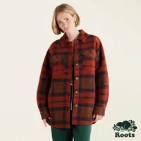 在飛比找momo購物網優惠-【Roots】Roots女裝-率性生活系列 羊毛襯衫外套(紅