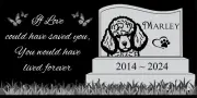 Pet memorial Engraved Marker, headstone Granite gravestone, Poodle dog