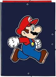 [safta] Super Mario Trick - Folder with 3 Flaps, Ideal for Children of Different Ages Comfortable and Versatile, Quality and Resilience, 26 x 36.5 cm, Dark Blue/Red, M, Casual, Dark Blue/red, M, Casual