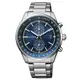 CITIZEN星辰錶 藍面太陽能三眼不鏽鋼男錶 藍寶石水晶鏡面 41mm CA7030-97L 原廠公司貨保固2年